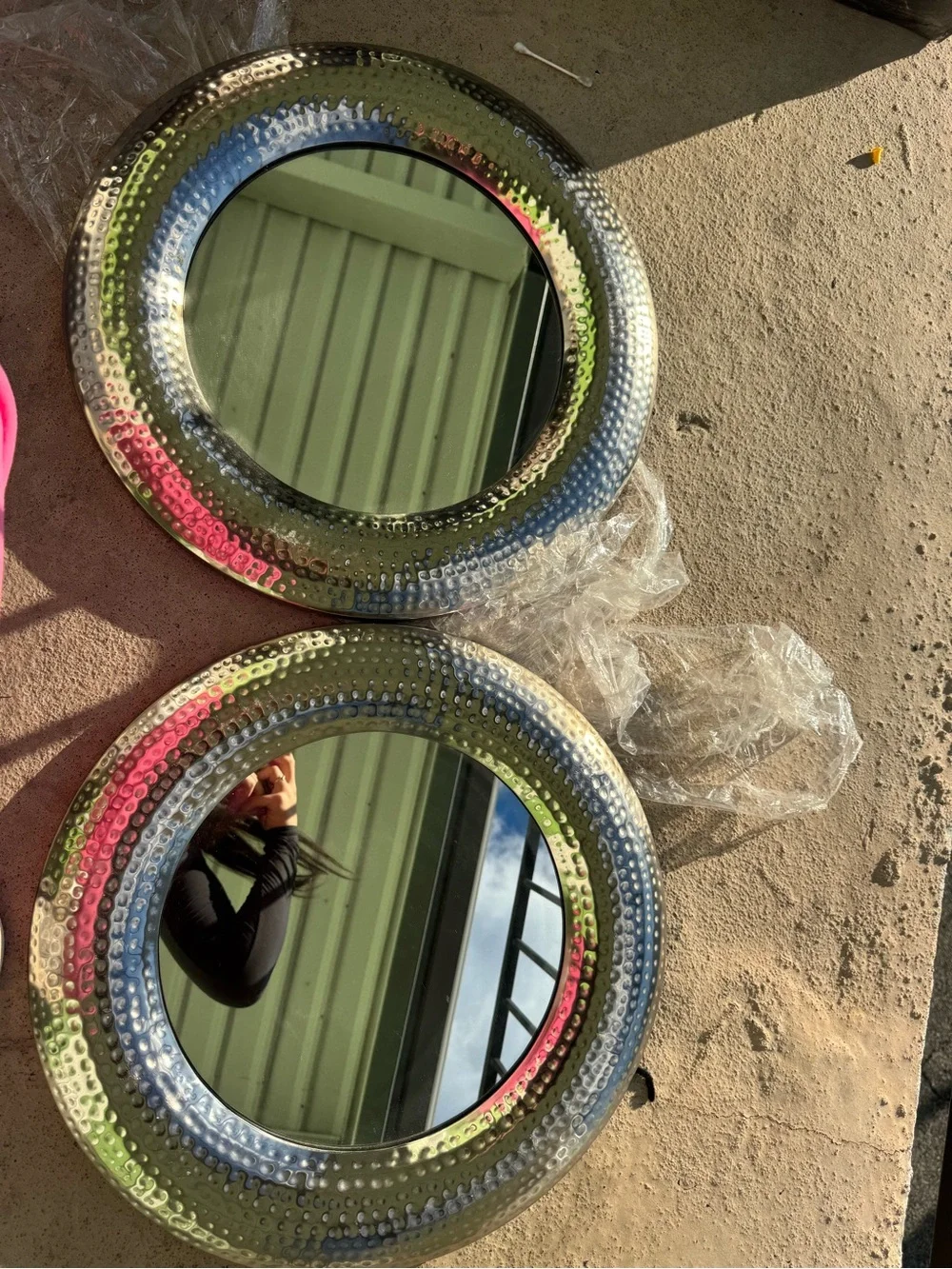 Round Silver Decorative Mirrors